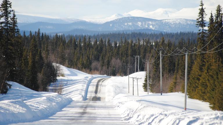 A Swedish road in winter